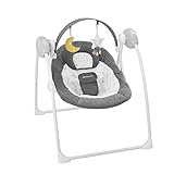 Badabulle Komfort-Moonlight elektrische Babywippe und Babyschaukel, mit 3 Schaukelgeschwindigkeiten, Timer und 8 Melodien