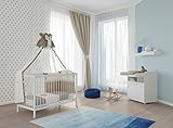 Polini Kids Babyzimmer Set 3-teilig Babybett mit Wickelkommode und Matratze